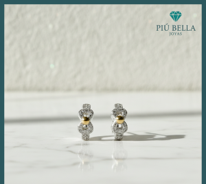 Caravanas mini Infinito en plata y oro