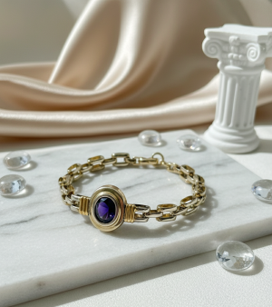 Pulsera Amatista Dorada
