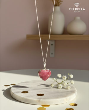 Conjunto Dulce Amor Corazón de Cuarzo Fresa Natural
